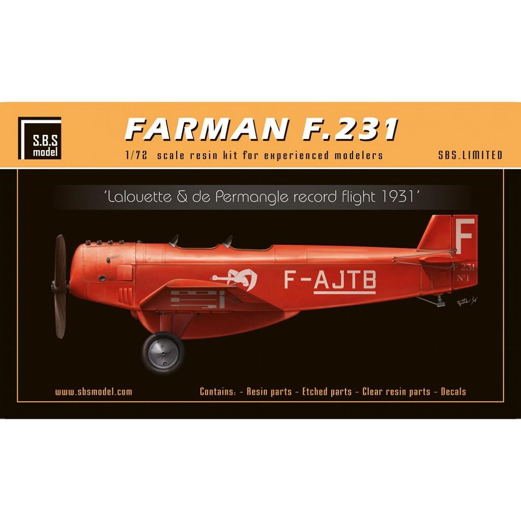 【新製品】SBS703X 1/72 ファーマン F.231 