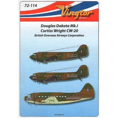 【新製品】[2000527211406] Vingtor72-114)BOAC ダグラス ダコタ Mk.I/カーチス ライト CW-20