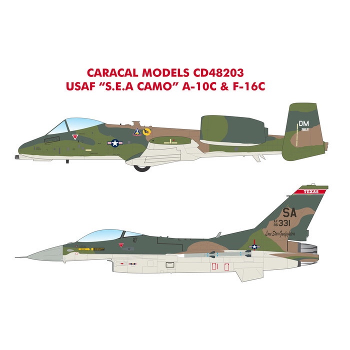 【新製品】48203 A-10C サンダーボルトII/F-16C ファイティングファルコン 東南アジア迷彩(SEA迷彩)