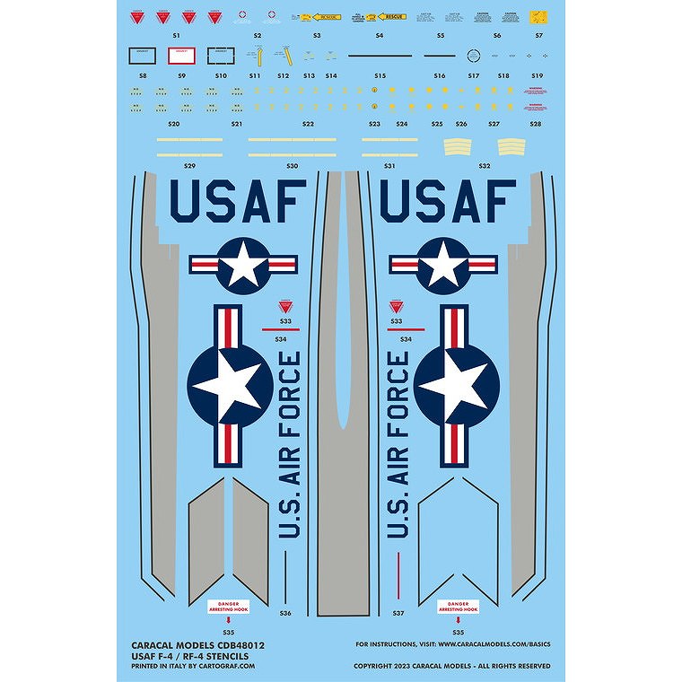 【新製品】CDB48012 アメリカ空軍 マクドネル・ダグラス F-4/RF-4 ファントムII ステンシル