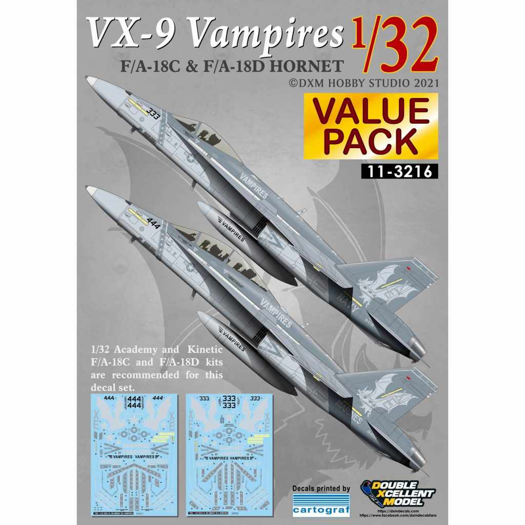 【新製品】11-3216 1/32 F/A-18C & F/A-18D ホーネット VX-9 ヴァンパイヤーズ バリューパック