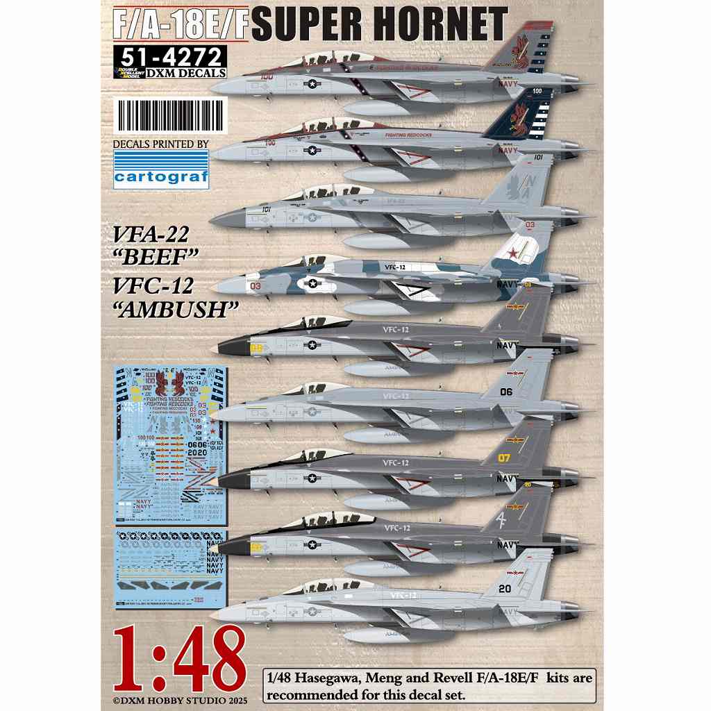 【新製品】51-4272 1/48 アメリカ海軍 F/A-18E/F スーパーホーネット VFA-22 ビーフ & VFC-12 アンブッシュ