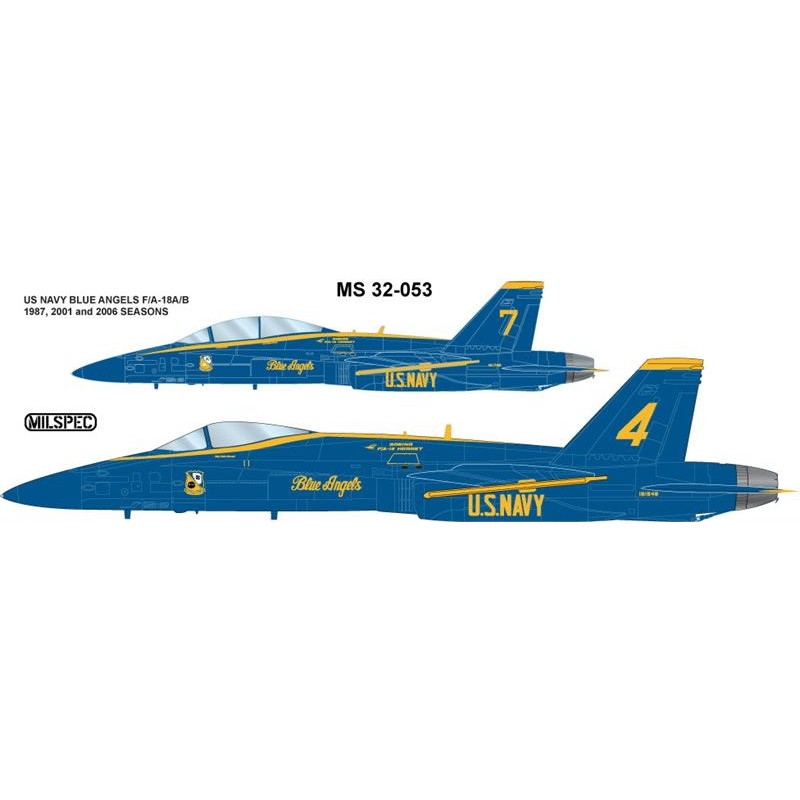 【新製品】32-053 米海軍 ブルーエンジェルス F/A-18A/B/C/D ホーネット 1987/2001/2006年