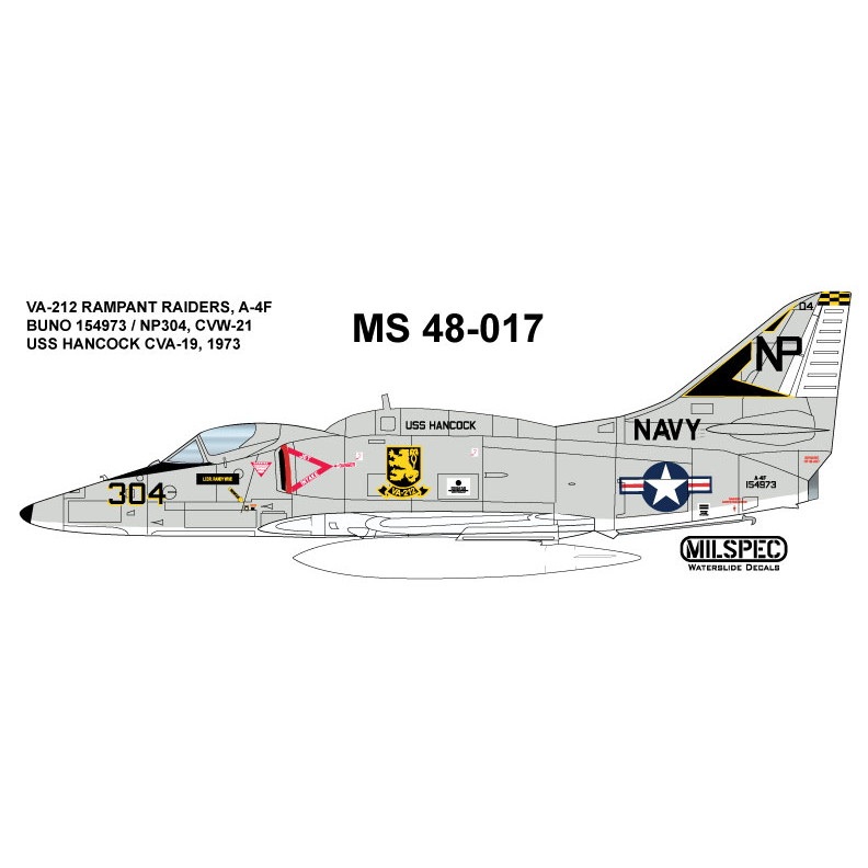 【新製品】48-017 ダグラス A-4F スカイホーク VA-212 ランパートライダース 1973