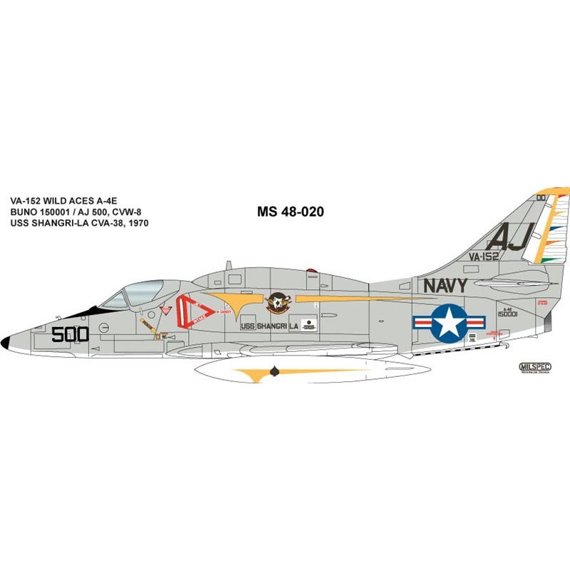 【新製品】48-020 ダグラス A-4E スカイホーク VA-152 ワイルドエイセス 1970