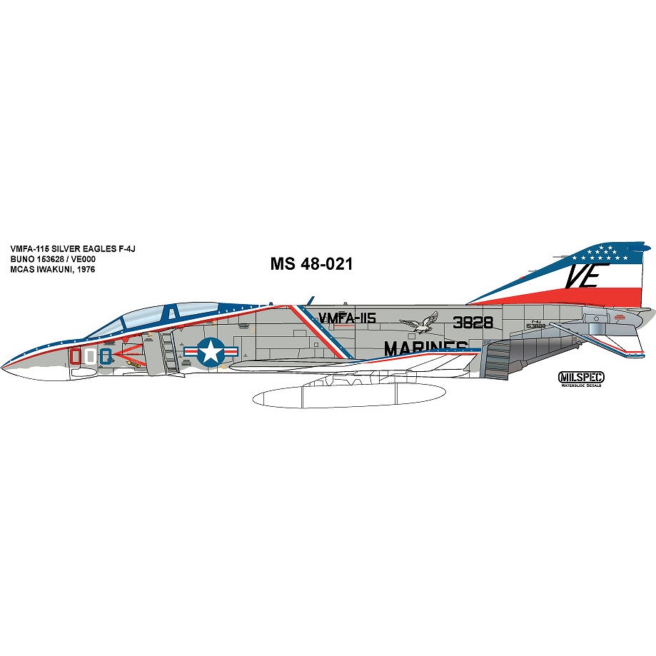 【新製品】48-021 マクドネル・ダグラス F-4J ファントムII VMFA-115 シルバーイーグルス 岩国 1976