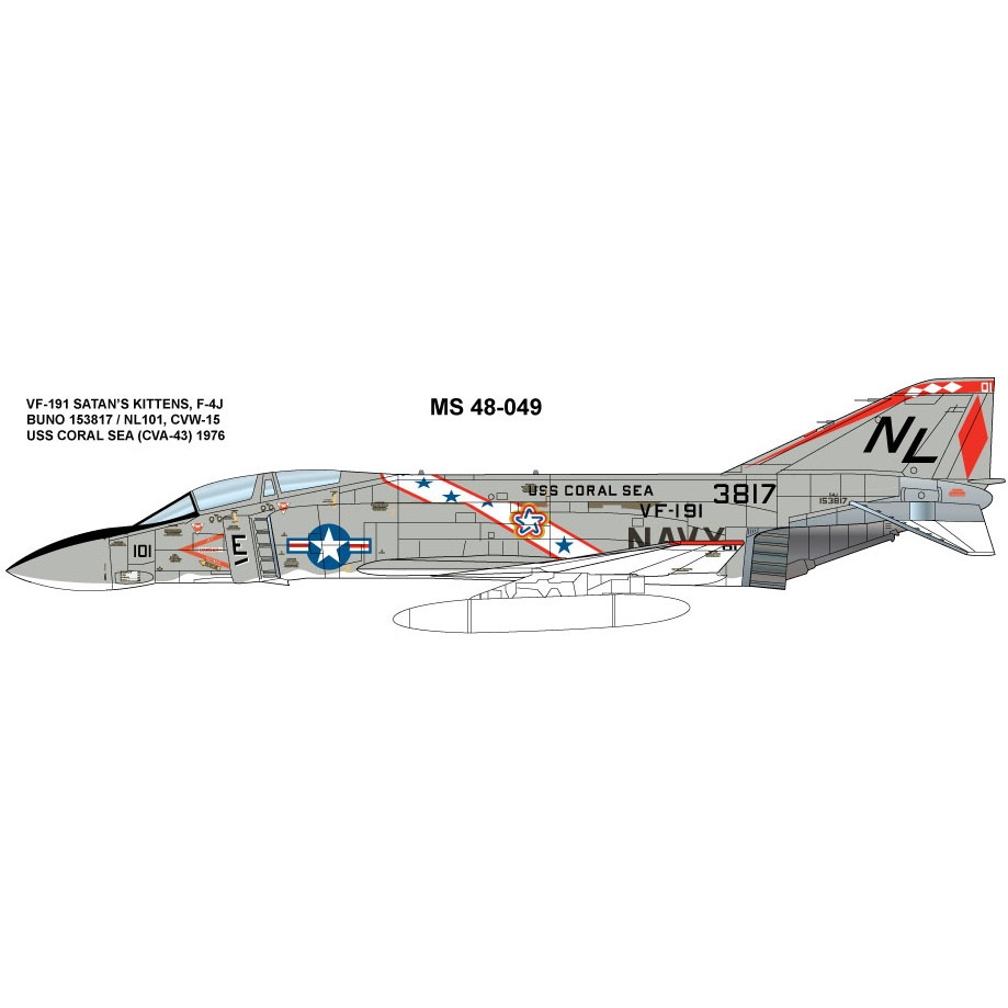 【新製品】48-049 マクドネル・ダグラス F-4J ファントムII VF-191 サタンズ・キッテンズ 1976