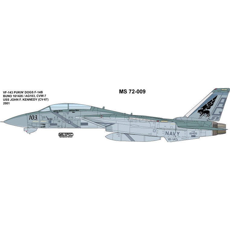 【新製品】72-009 グラマン F-14B トムキャット VF-143 ピューキンドッグス 2001