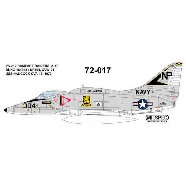 【新製品】72-017 ダグラス A-4F スカイホーク VA-212 ランパートライダース 1973