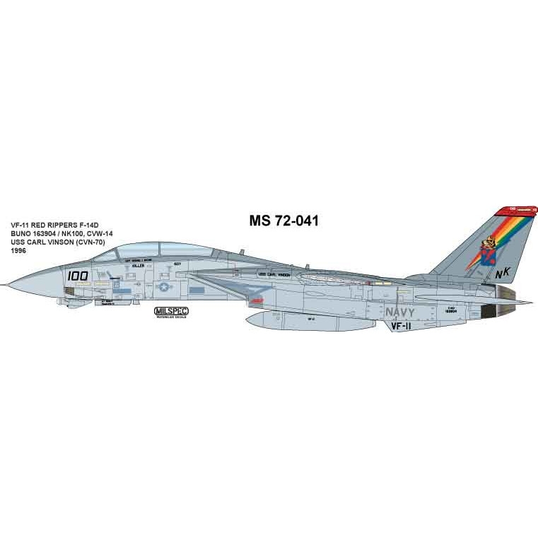 【新製品】72-041 グラマン F-14D トムキャット VF-11 レッドリッパーズ 1996