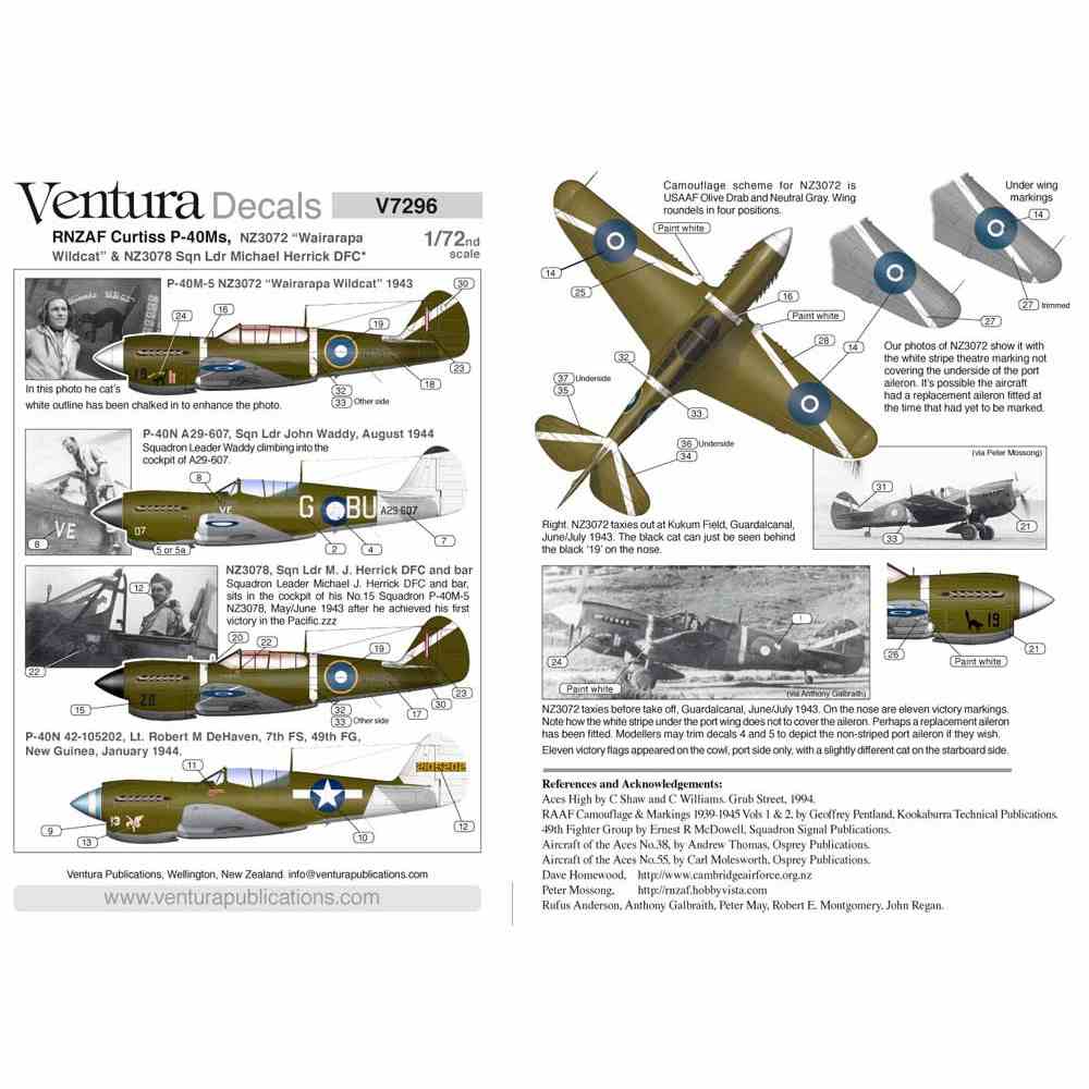 【新製品】V7296 ニュージーランド空軍 カーチス P-40M ウォーホーク ワイララパワイルドキャット