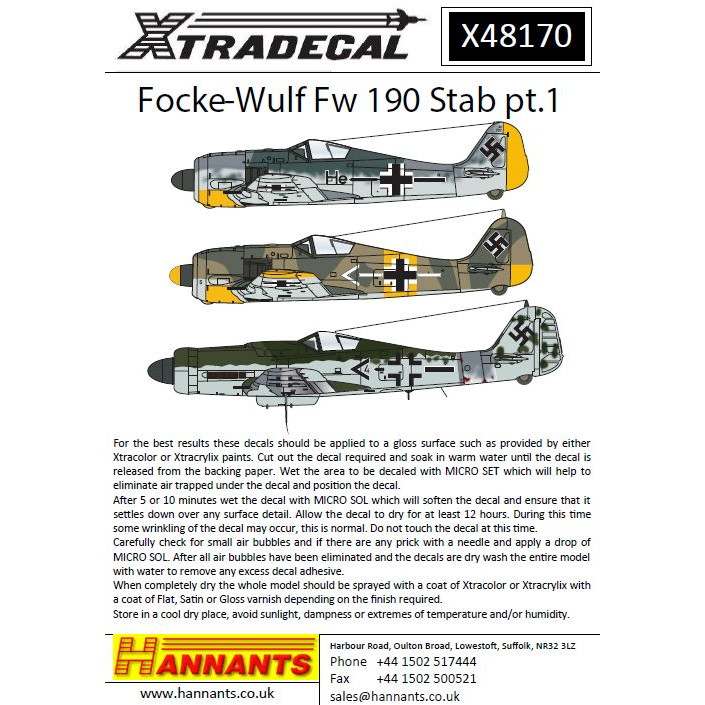 【再入荷】X48170 フォッケウルフ Fw190A/D/F Stab Pt.1