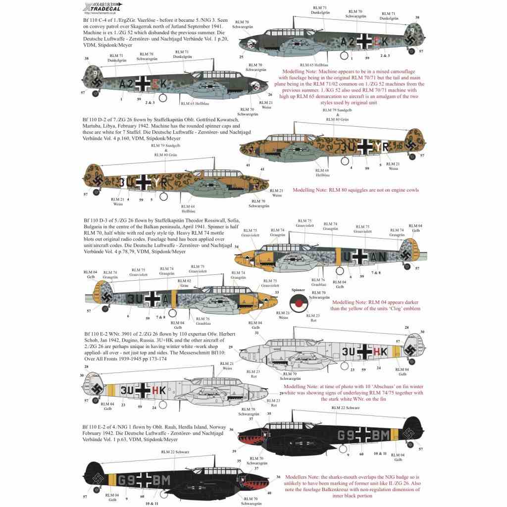 【再入荷】X48183 メッサーシュミット Bf110C/D/E/F/G