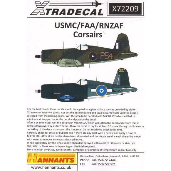 【再入荷】X72209 F-4U-1 コルセア USMC/FAA/RNZAF