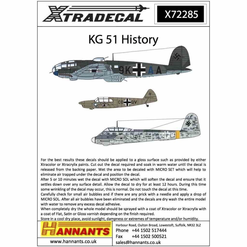 【再入荷】X72285 ドイツ空軍 第51爆撃航空団 KG51 エーデルワイス ヒストリー