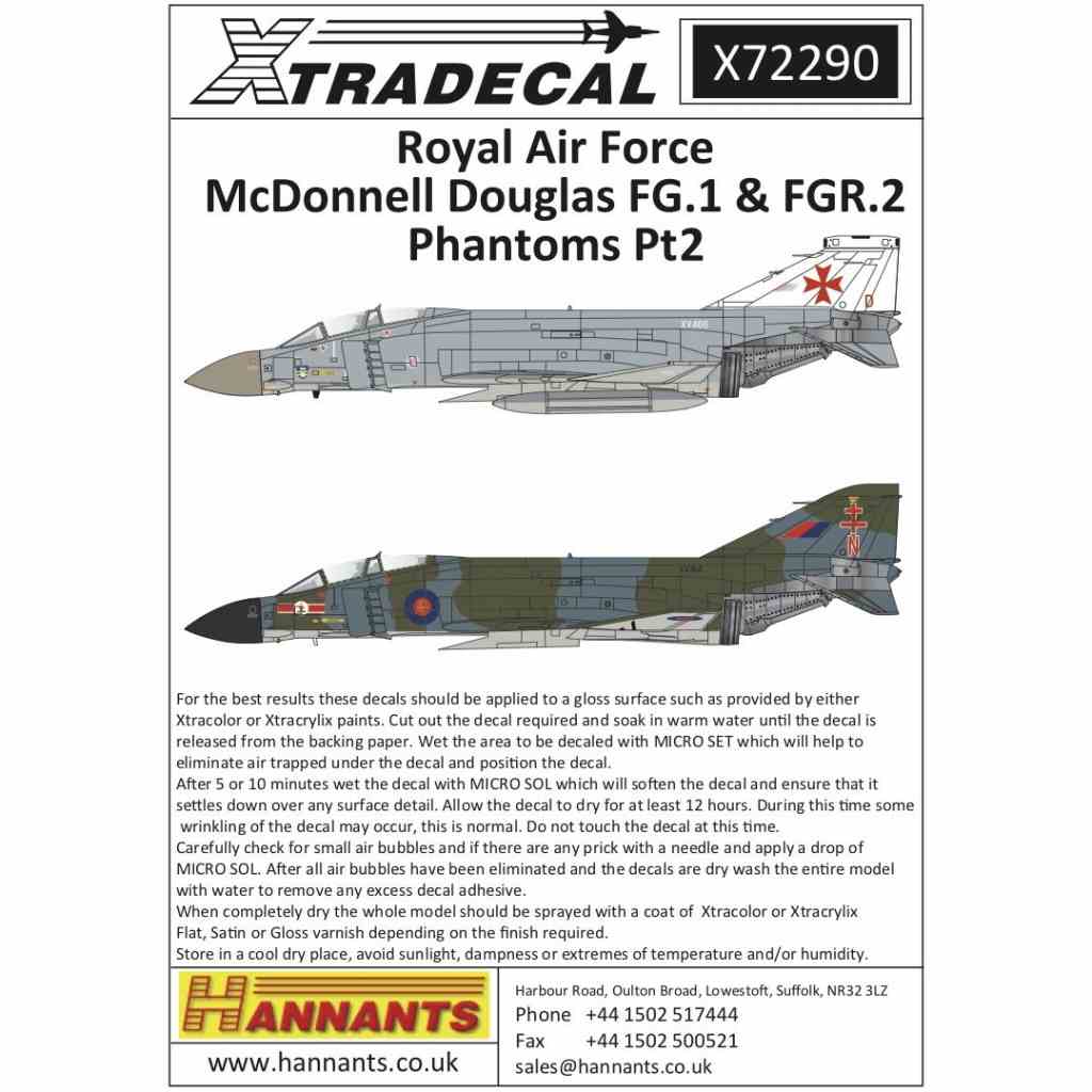 【再入荷】X72290 マクドネル・ダグラス ファントム FG.1/FGR.2 イギリス空軍 Pt.2