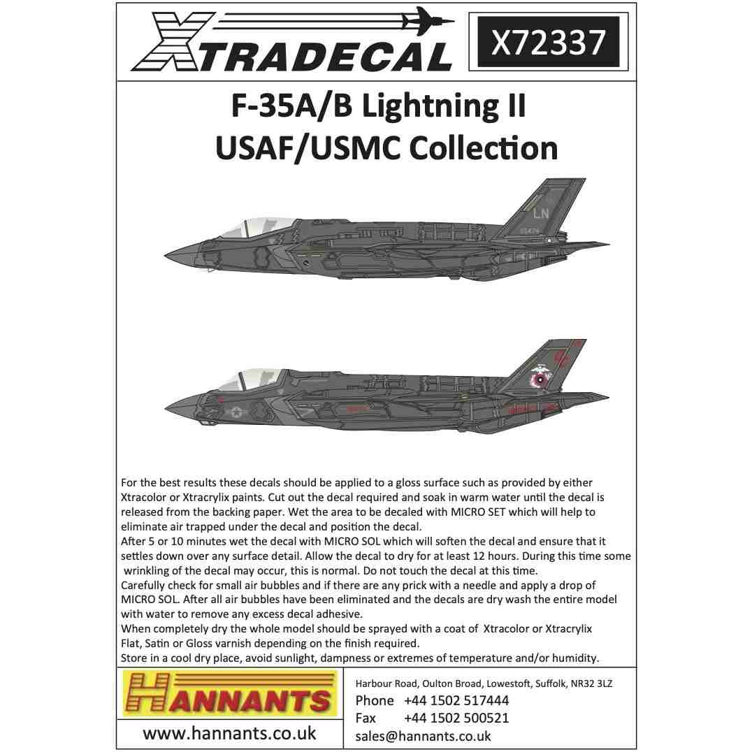 【再入荷】X72337 ロッキード F-35A/B ライトニングII アメリカ空軍/海兵隊