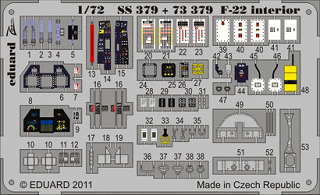 【新製品】[2002617437901] SS379)塗装済 F-22 ラプター 計器盤/シートベルト