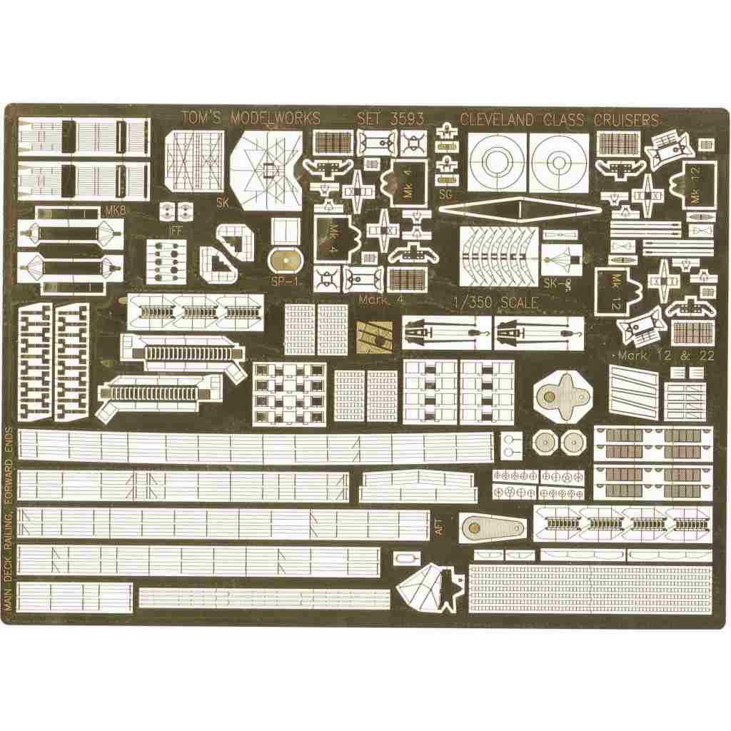 【新製品】3593)米海軍 クリーブランド級軽巡洋艦用 エッチングパーツ