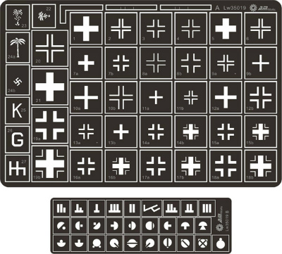 【新製品】[2002660001906] LW35019)WWII 独 クルスク シタデル作戦 鉄十字&師団用テンプレート