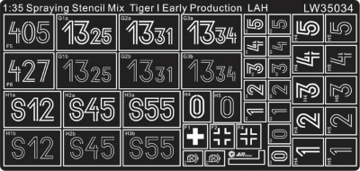 【新製品】[2002660003405] LW35034)WWII 独 タイガーI SS第1装甲師団LAH 初期 テンプレート