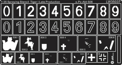 【新製品】[2002660003702] LW35037)WWII 独 タイガーI 第506重戦車大隊 テンプレート