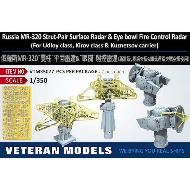 【再入荷】VTM35077 露海軍 MR-320 ストラトペア 水上レーダー ＆ アイボウル 火器管制レーダー 【ネコポス規格外】