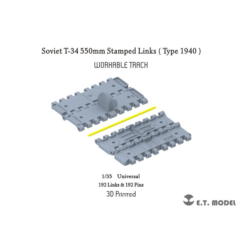 【新製品】P35018 1/35 WWII ソビエト T-34中戦車用可動式履帯 1940年型 550mm幅