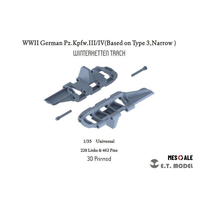 【新製品】P35023 1/35 WWII ドイツ III/IV号戦車用可動式冬季履帯 タイプ3 ヴィンターケッテン