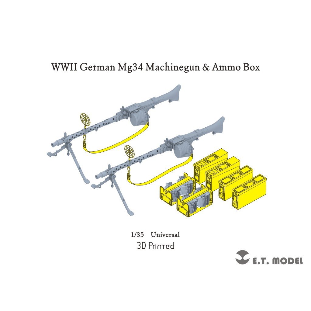 【新製品】P35-213 1/35 WWII ドイツ MG34 機関銃 弾薬箱セット