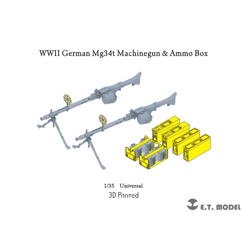 【新製品】P35-215 1/35 WWII ドイツ MG34t 機関銃 弾薬箱セット