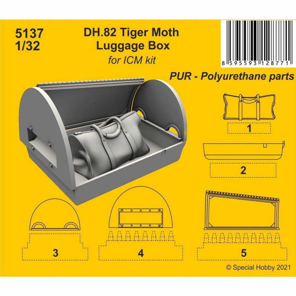 【新製品】5137 1/32 デ・ハビランド DH.82 タイガーモス 荷物室 (ICM用)