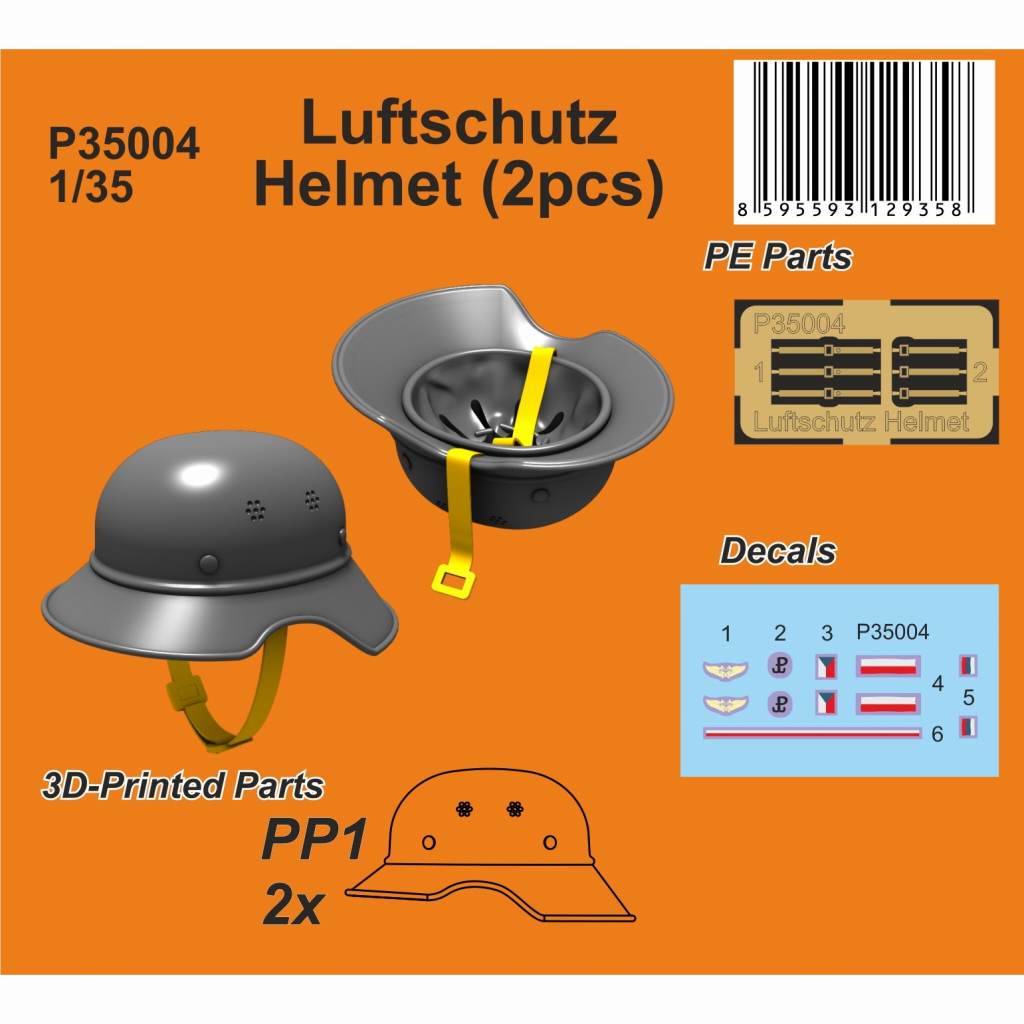 【新製品】P35004 1/35 WW.II ドイツ民間防空隊 スチール ヘルメット (2個入り)