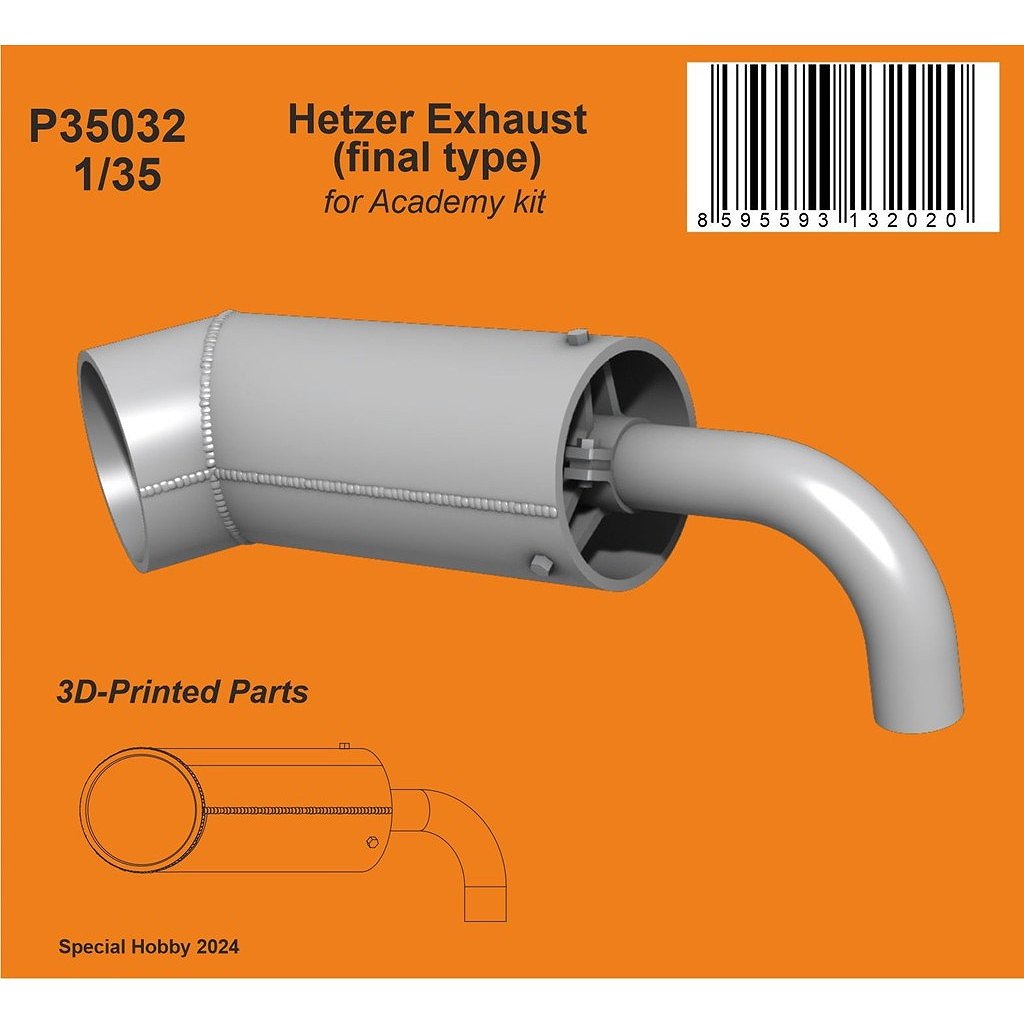 【新製品】P35032 1/35 軽駆逐戦車 ヘッツァー 排気管(最終型) (アカデミー用)