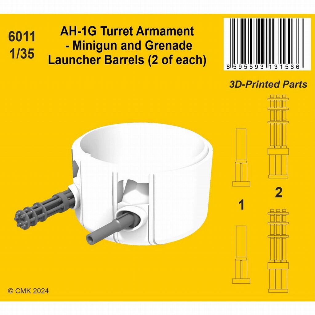 【新製品】6011 1/35 AH-1G ミニガン・擲弾発射器砲身(各2本入) (ICM用)