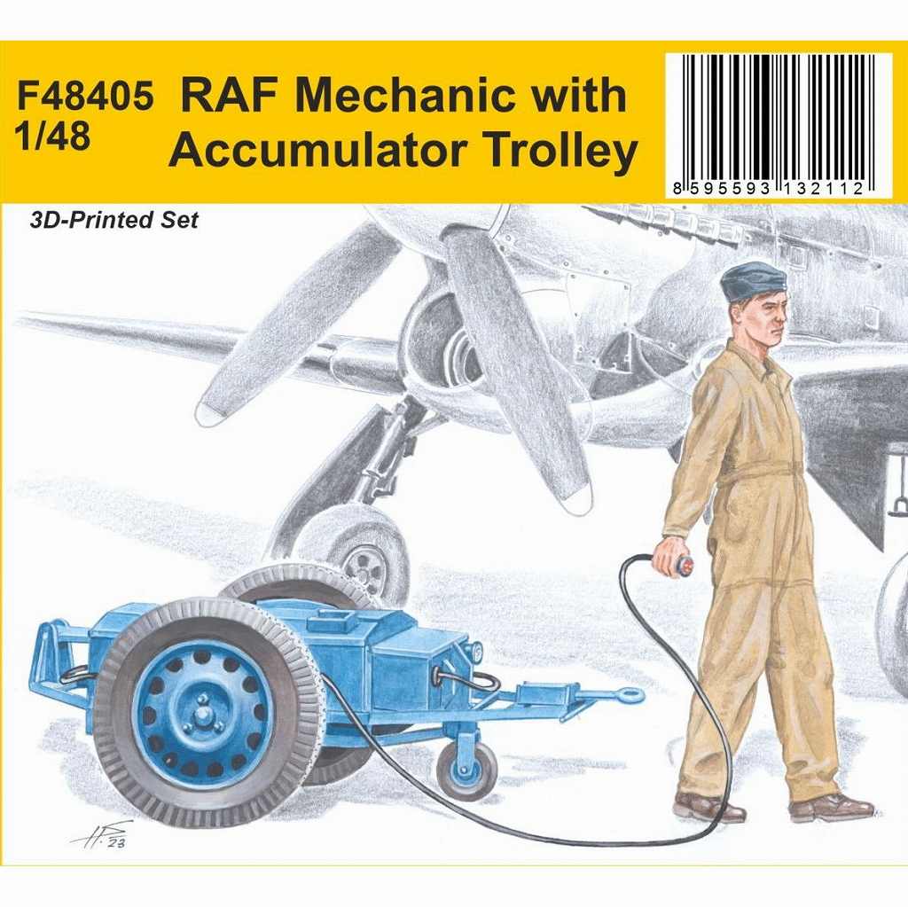 【新製品】F48405 1/48 WW.II イギリス空軍 整備兵 w/外部電力カート