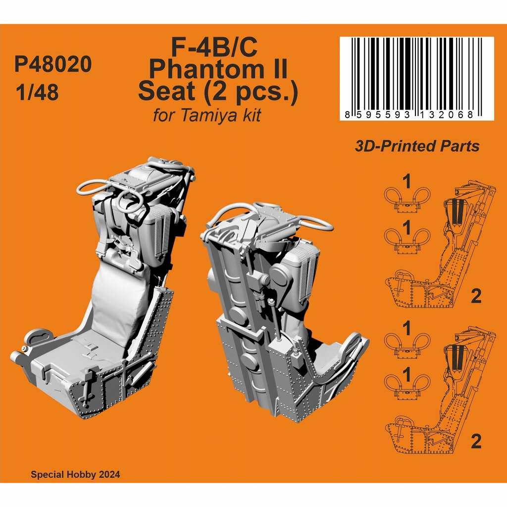 【新製品】P48020 1/48 F-4B/C ファントムII 射出座席 (2個入) (タミヤ用)