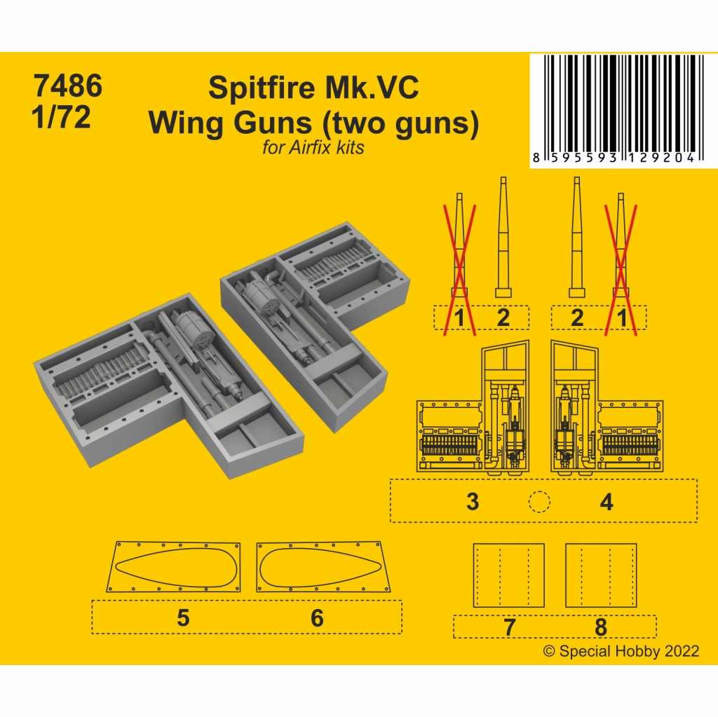 【新製品】7486 1/72 スーパーマリン スピットファイア Mk.Vc ガンベイ(イスパノ 20mm砲 2丁装備)(エアフィックス用)