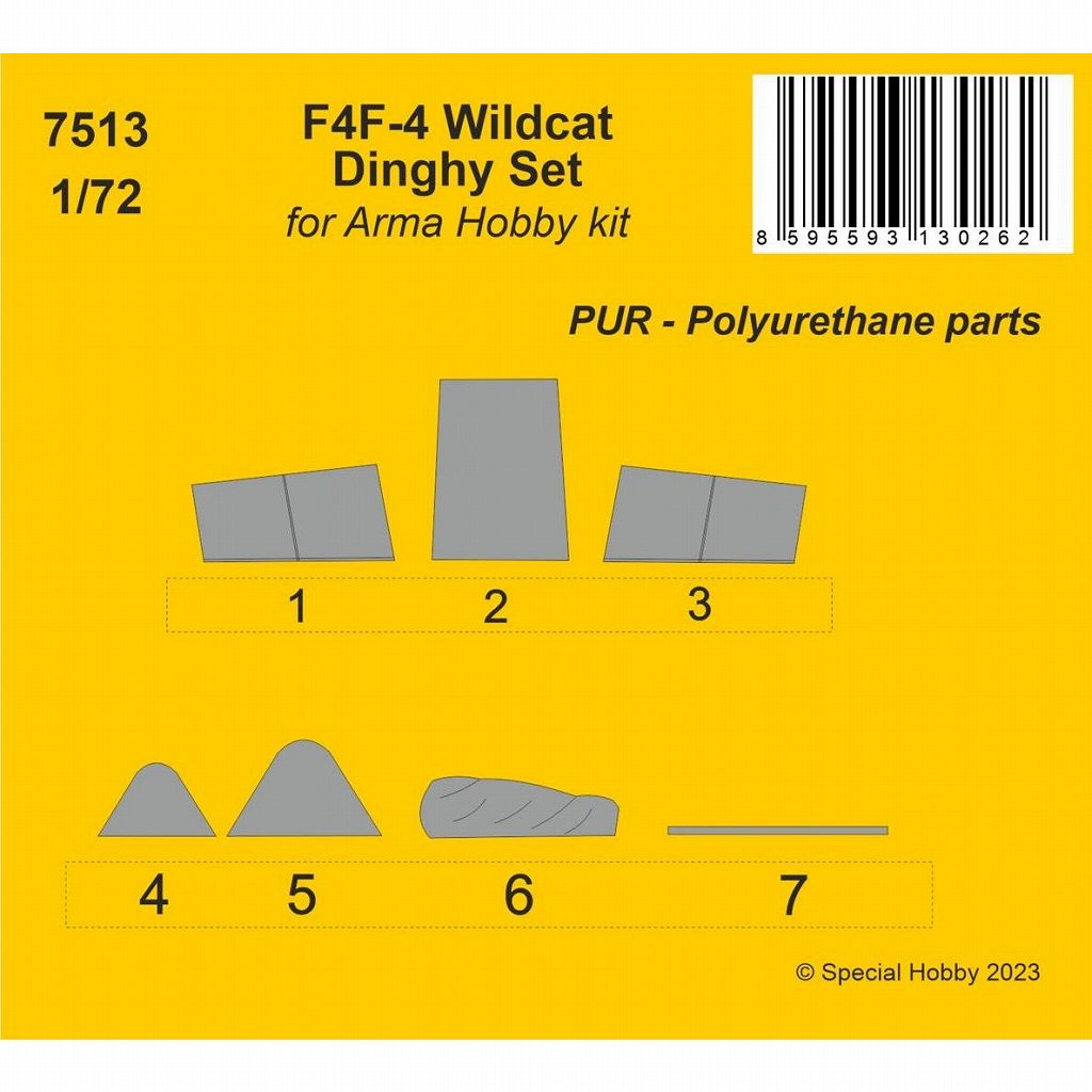 【新製品】7513 1/72 F4F-4 ワイルドキャット 救命イカダ(アルマホビー用)