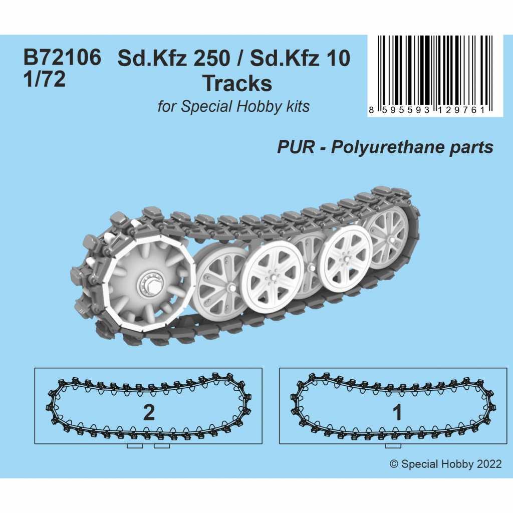 【新製品】B72106 1/72 Sd.Kfz.250/Sd.Kfz.10 履帯(スペシャルホビー用)