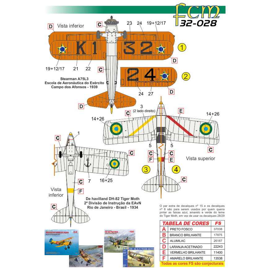 【新製品】32028 ステアマン N2S-5/デ・ハビランド D.H.8 タイガーモス ブラジル