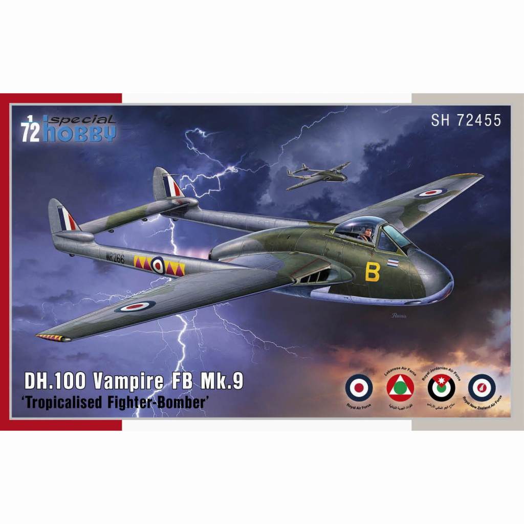 【新製品】72455 1/72 デ・ハビランド DH.100 ヴァンパイア FB Mk.9 トロピカル仕様戦闘攻撃機