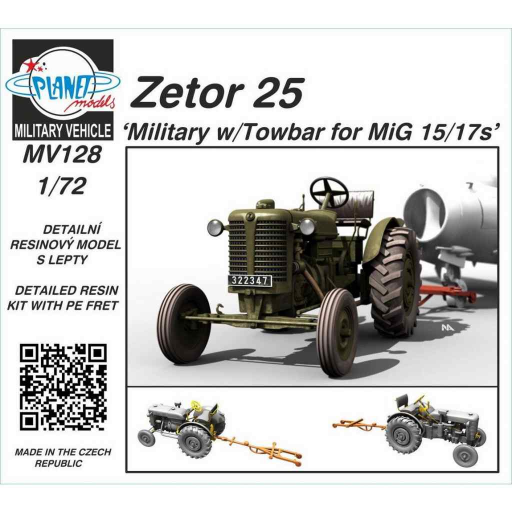 【新製品】MV128 1/72 ゼトル25 軍用トラクター w/MiG-15/17用トーバー (牽引具)
