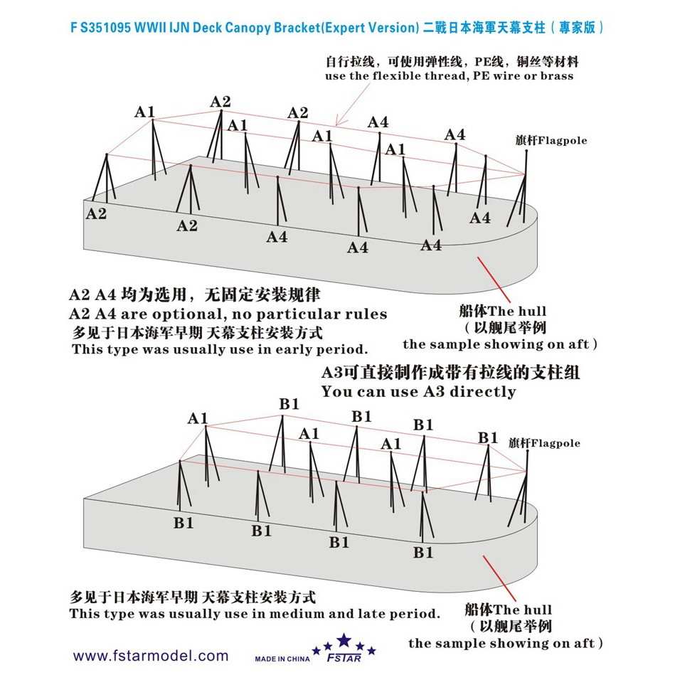 【新製品】FS351095 日本海軍 艦艇用 天幕支柱（上級者用）