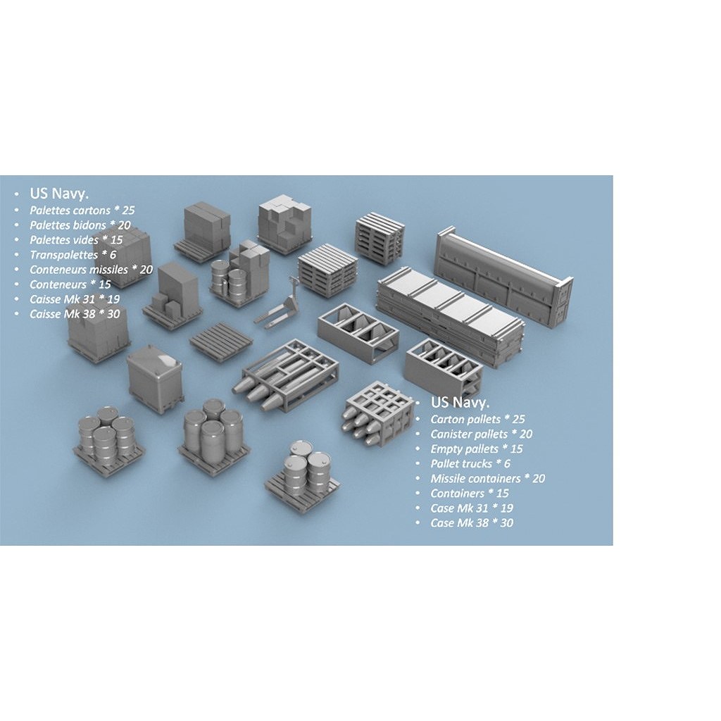 【新製品】3D350202 米海軍 パレット＆アクセサリー 3Dプリント製