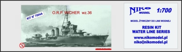 【新製品】[2010667000419] 7004A)ポーランド海軍 ブルザ級駆逐艦 ヴィッチェル Wicher 1936