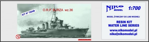 【新製品】[2010667000426] 7004)ポーランド海軍 ブルザ級駆逐艦 ブルザ Burza 1936