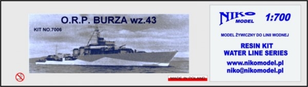 【新製品】[2010667000600] 7006)ポーランド海軍 ブルザ級駆逐艦 ブルザ Burza 1943