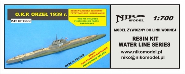 【再入荷】7009 ポーランド海軍 オジェウ級潜水艦 オジェウ ORZEL 1939