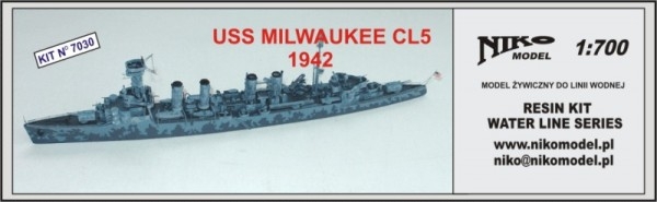 【再入荷】7030 オハマ級軽巡洋艦 CL-5 ミルウォーキー Milwaukee 1942